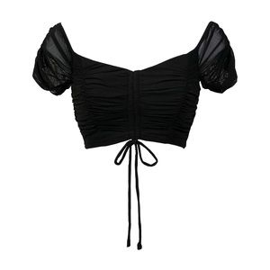 Black Pull String Top